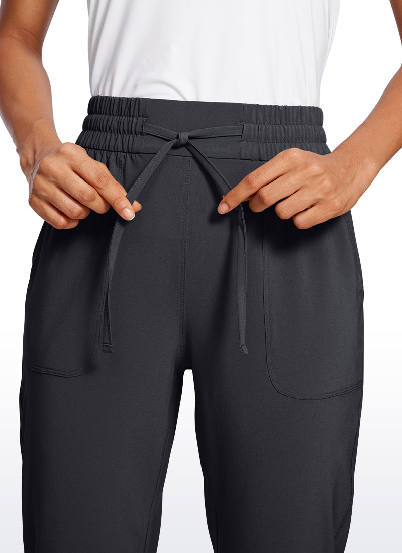 CRZ YOGA Women's Casual Slim Fit Cropped Pants with Pockets 23'' Graphite Grey