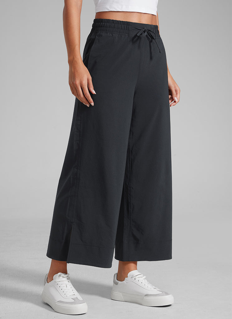 CRZ YOGA Women's  Causal High Waisted Wide Leg Pockets Pants 25'' Twilight Rose Pink