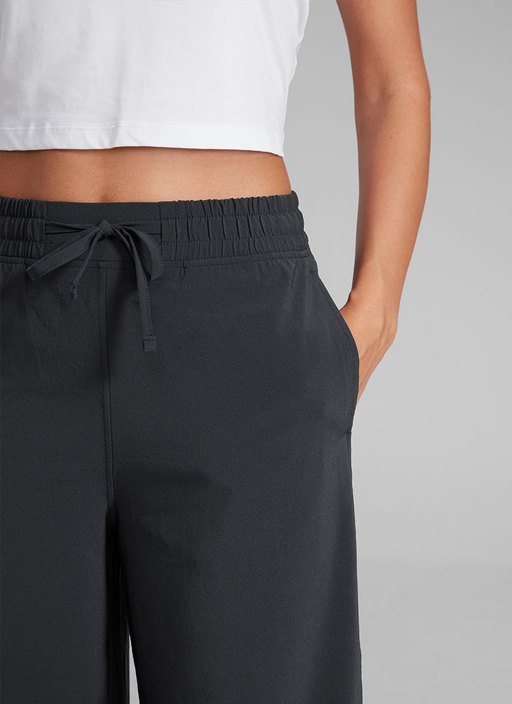 CRZ YOGA Women's  Causal High Waisted Wide Leg Pockets Pants 25'' Graphite Grey