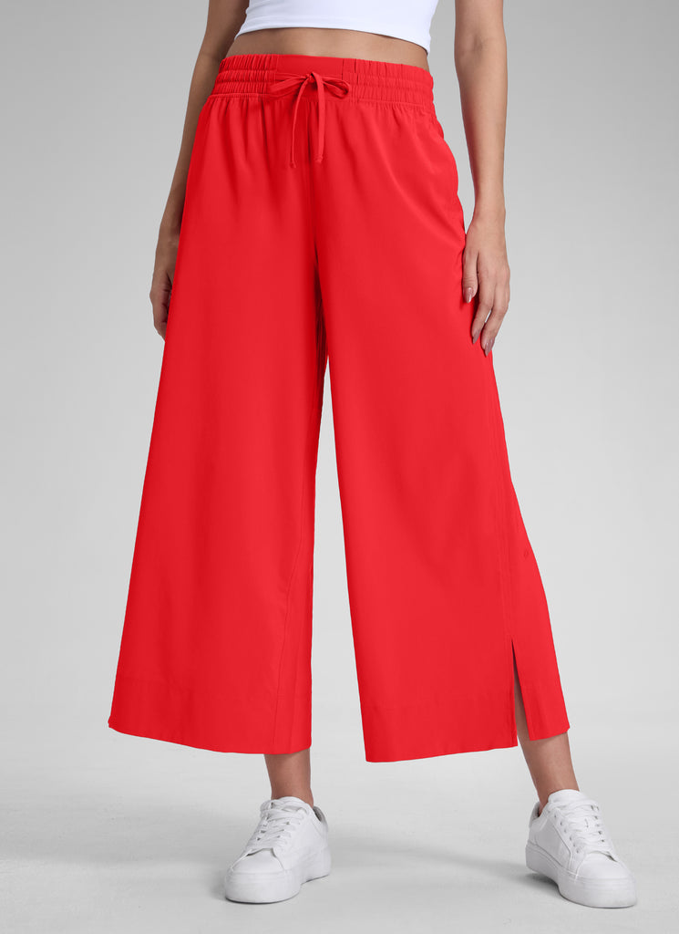 CRZ YOGA Women's  Causal High Waisted Wide Leg Pockets Pants 25'' Twilight Rose Pink