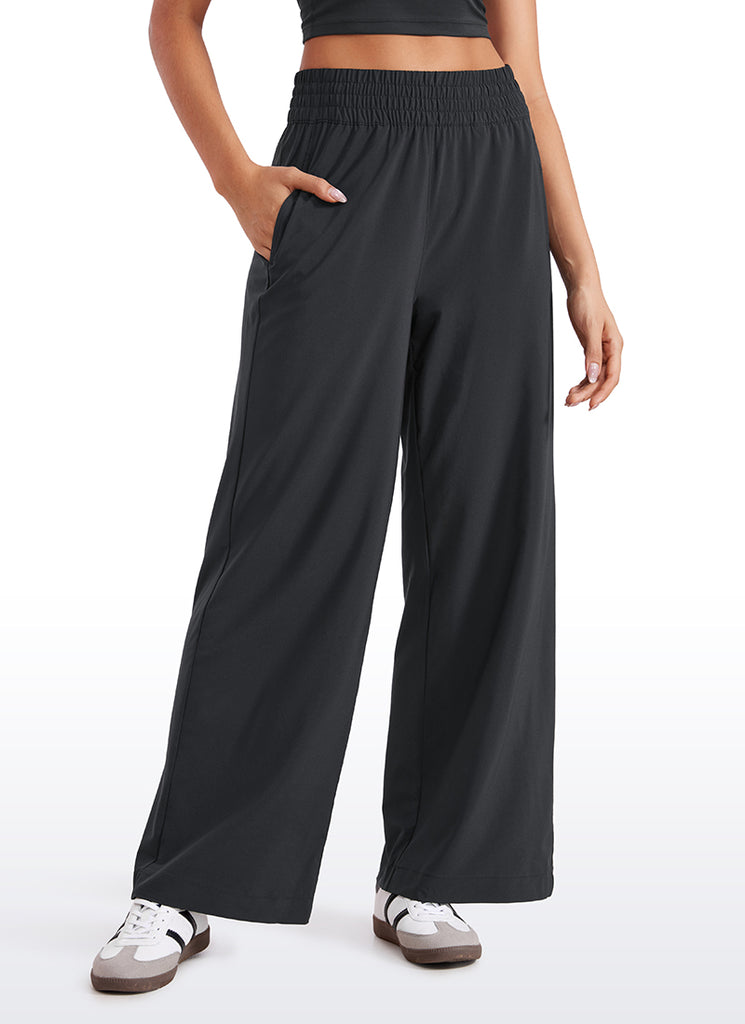 CRZ YOGA Women's Casual High Rise Wide Leg Pants with Pockets 30'' Nomad Grey
