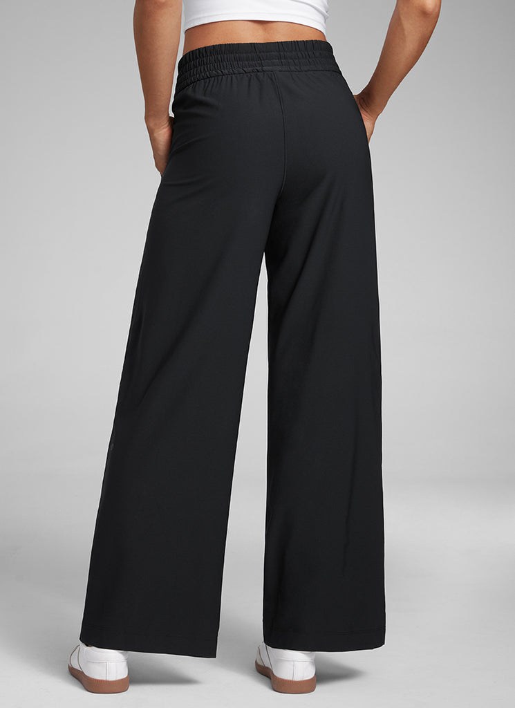CRZ YOGA Women's Casual High Rise Wide Leg Pants with Pockets 30'' Black