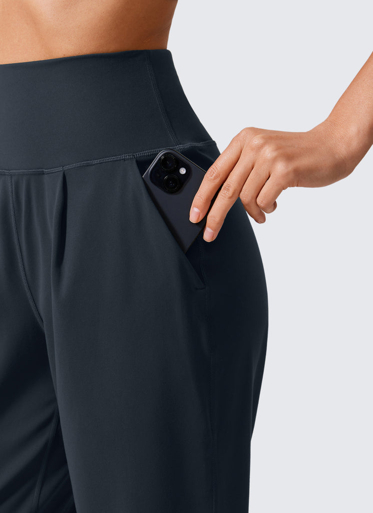 CRZ YOGA Butterlift Women's Casual High Rise Pleated Pants 27'' True Navy