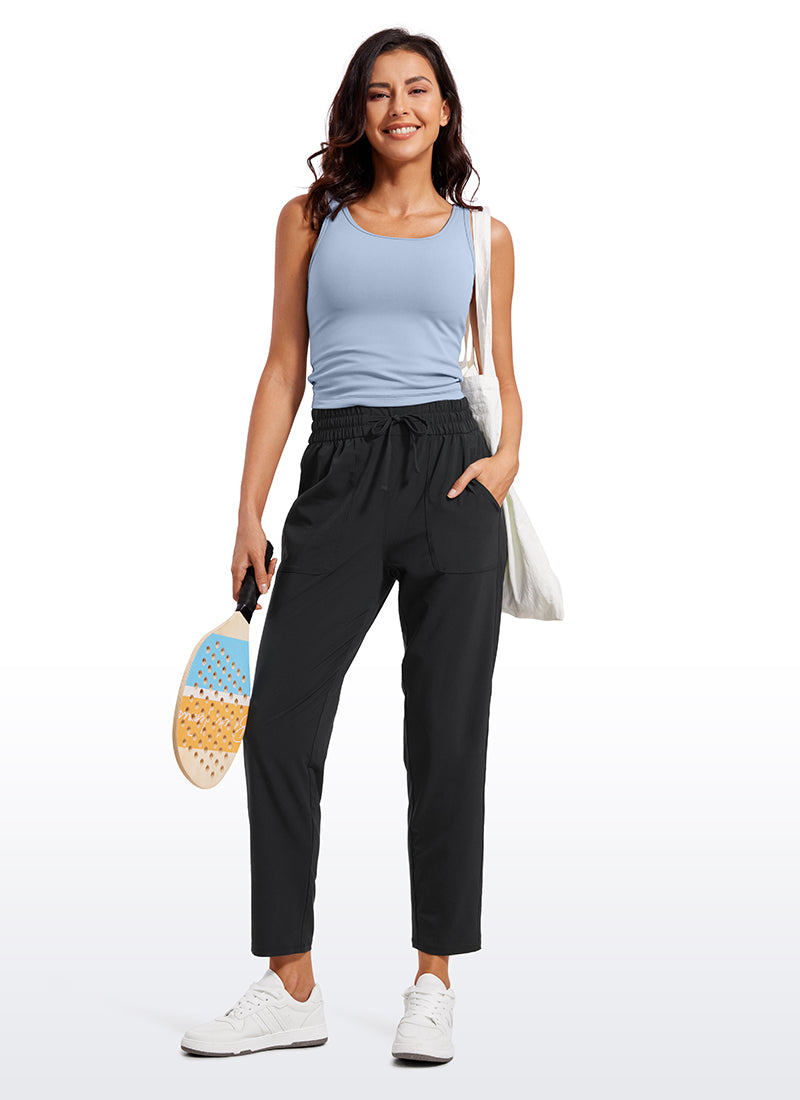 CRZ YOGA Women's Casual Workout Pants Mid Rise with Pockets 27