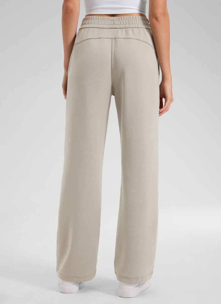 CRZ YOGA Women's SoftAura High Rise Wide Leg Pants with Pockets 31'' Dark Forest Green