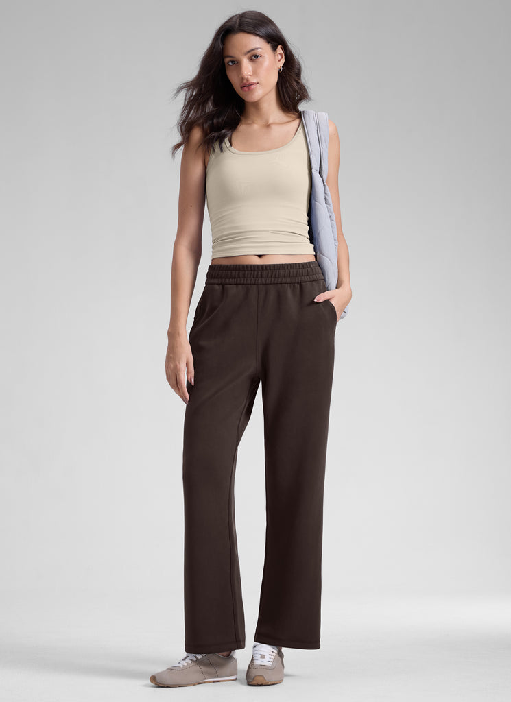 CRZ YOGA  Women's Casual SoftAura Modal High Rise Pocket Sweatpant 29" Hot Fudge Brown