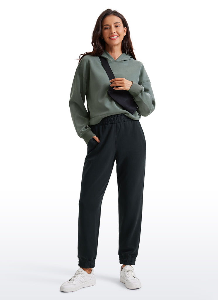 CRZ YOGA Women SoftAura Sweatpants High Waisted Pockest Joggers 28" Black