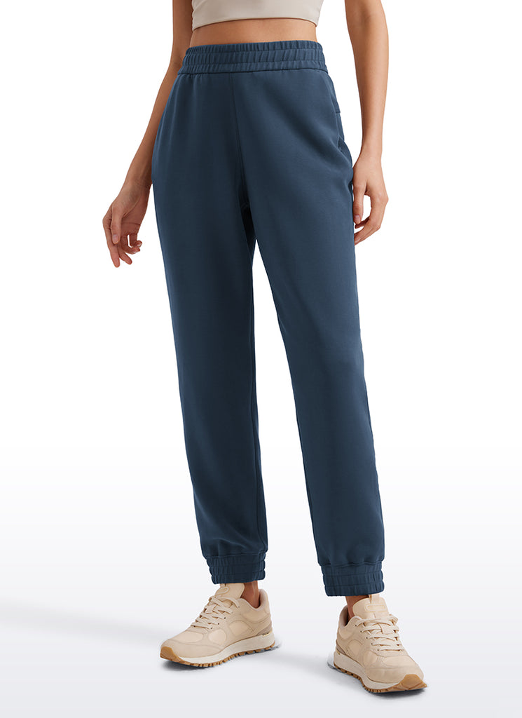 CRZ YOGA Women SoftAura Sweatpants High Waisted Pockest Joggers 28" Milky White