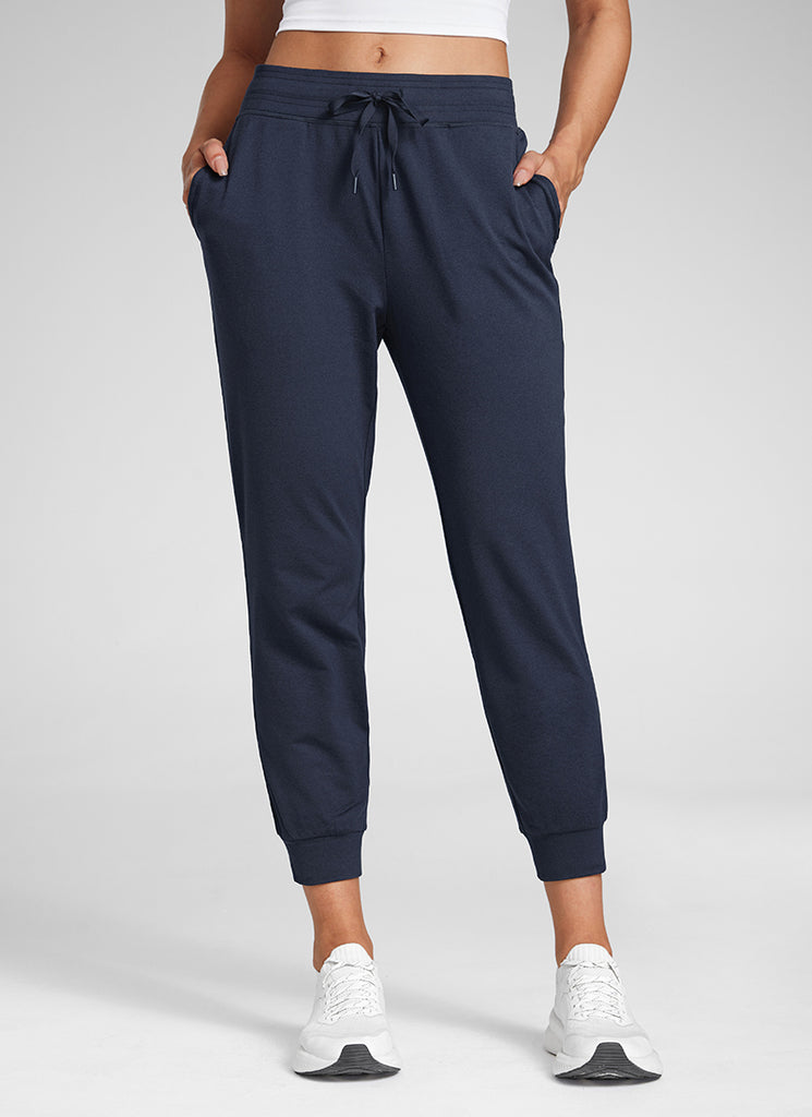 CRZ YOGA Women's Cloud Jersey Capri Joggers 25'' with Pockets Navy