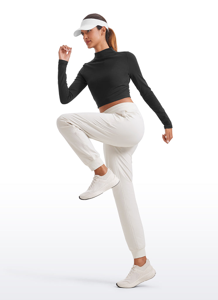 CRZ YOGA Women's Casual Workout Joggers Pants with Pockets 28.5” Hot Fudge Brown