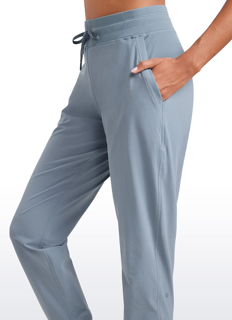 CRZ YOGA Women's Casual Workout Joggers Pants with Pockets 28.5” Red Merlot