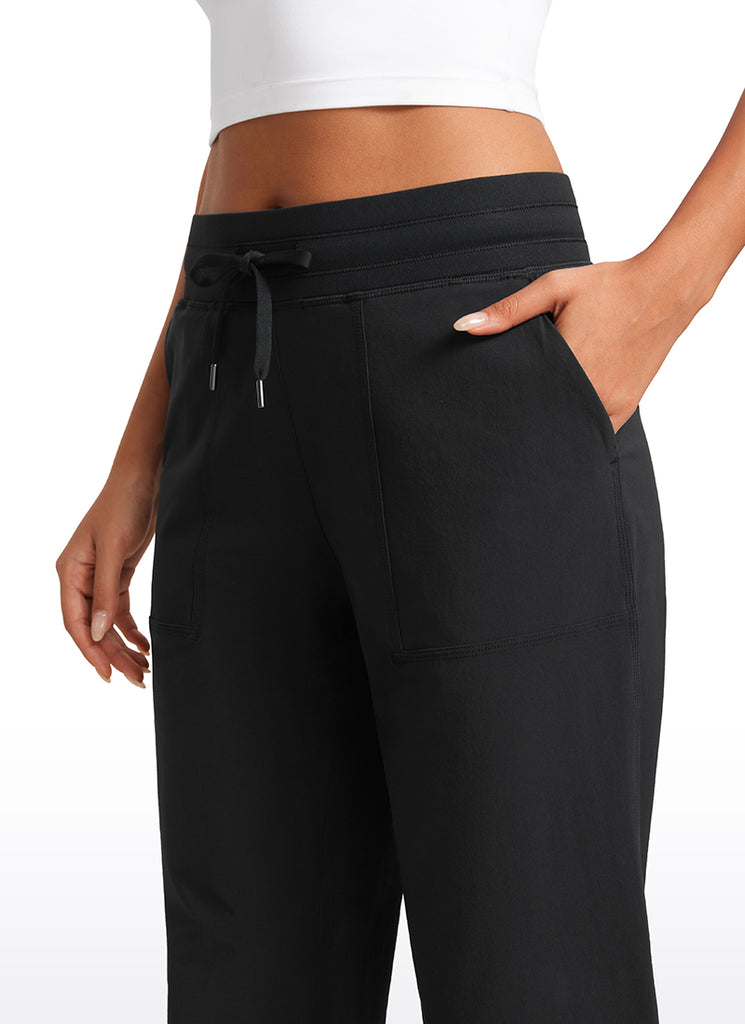 CRZ YOGA Women Stretch Straight Leg High Waisted Casual Pants 30" Black