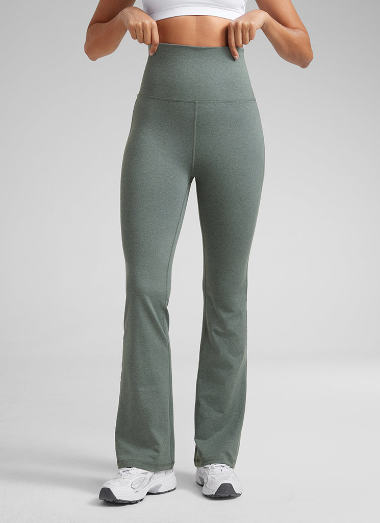 CRZ YOGA Womens Cloud Jersey Foldover Waist Bootcut Flare Pants 31" Ink Gray