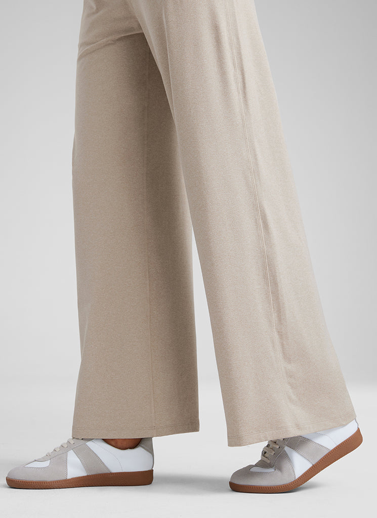 CRZ YOGA Cloud Jersey Wide Leg Sweatpants Women 30” with Pockets Mojave Tan