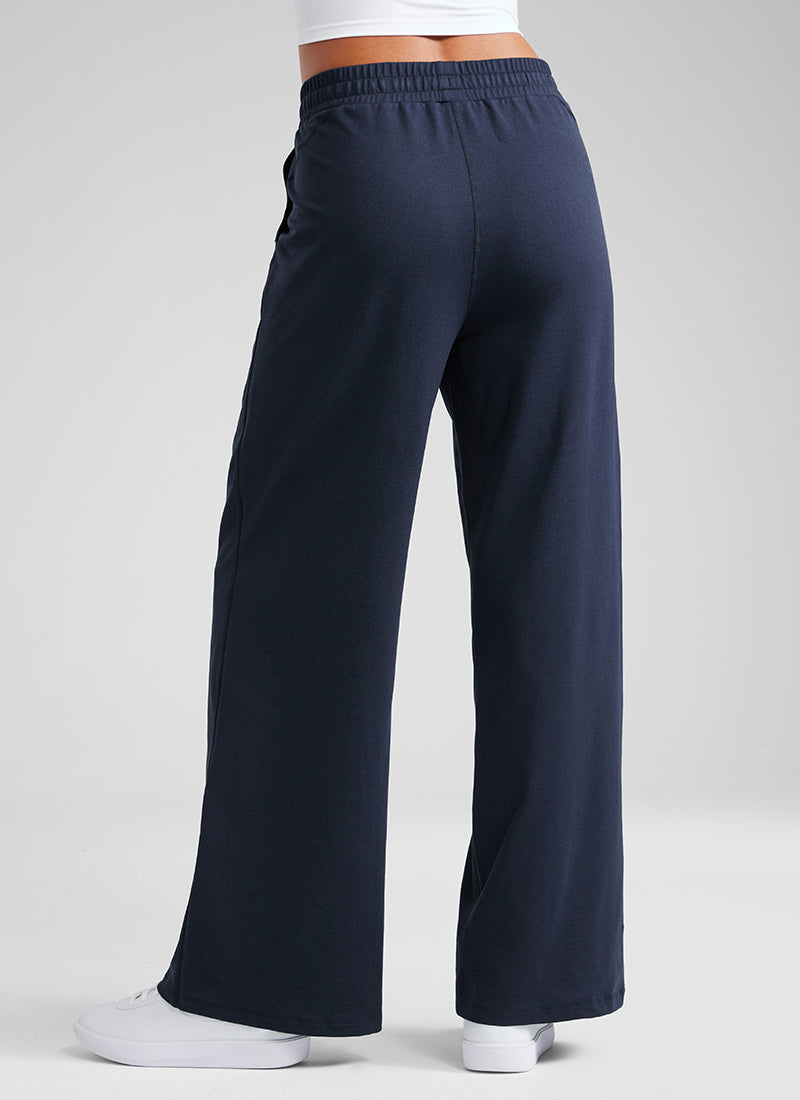 CRZ YOGA Cloud Jersey Wide Leg Sweatpants Women 30” with Pockets Navy