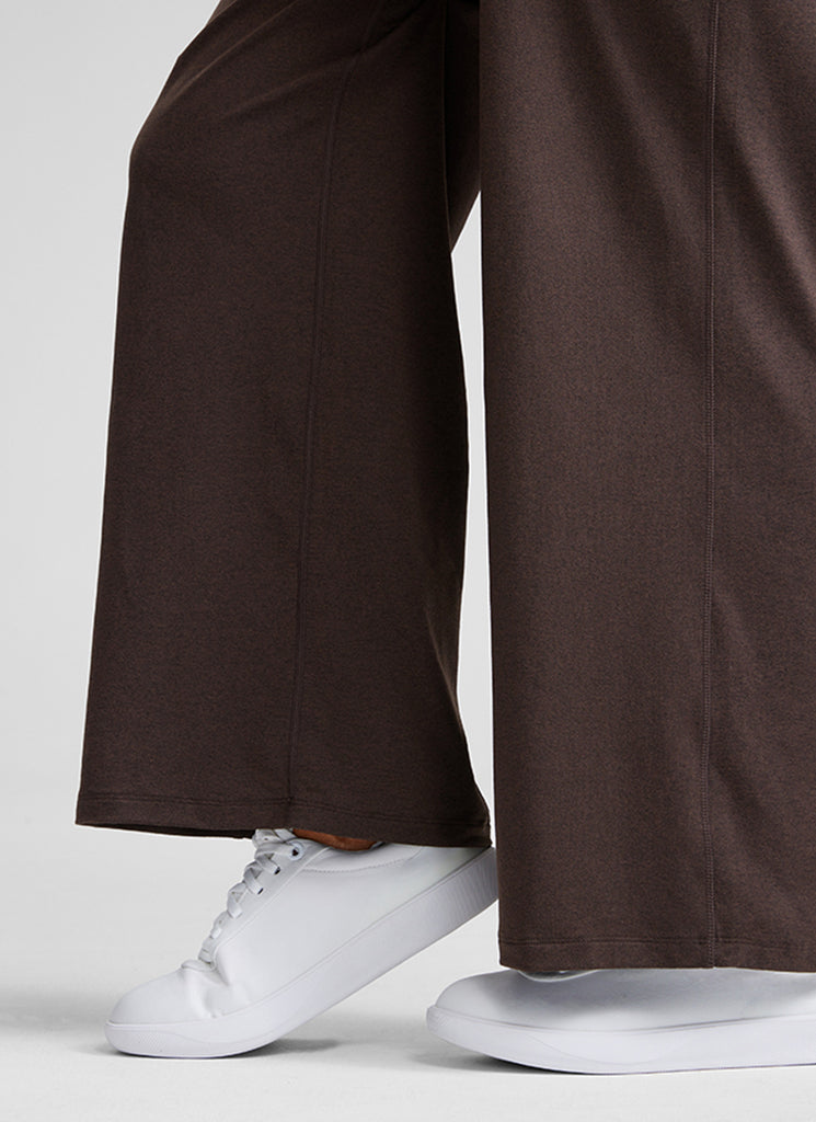 CRZ YOGA Cloud Jersey Wide Leg Sweatpants Women 30” with Pockets Hot Fudge Brown