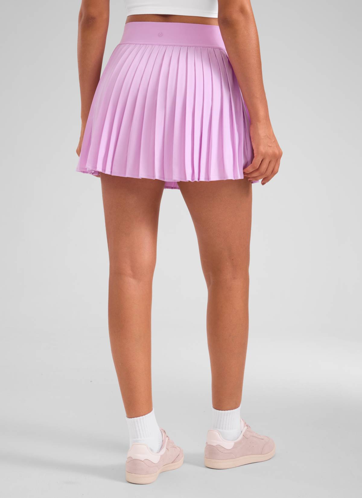 CRZ YOGA Women's Skort Tennis Mini Pleated High Rise Tennis Skirt 14'' Vita Pink