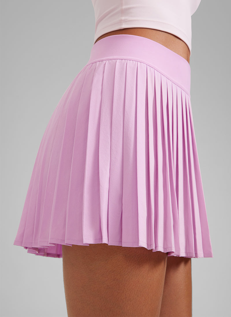 CRZ YOGA Women's Skort Tennis Mini Pleated High Rise Tennis Skirt 14'' Vita Pink