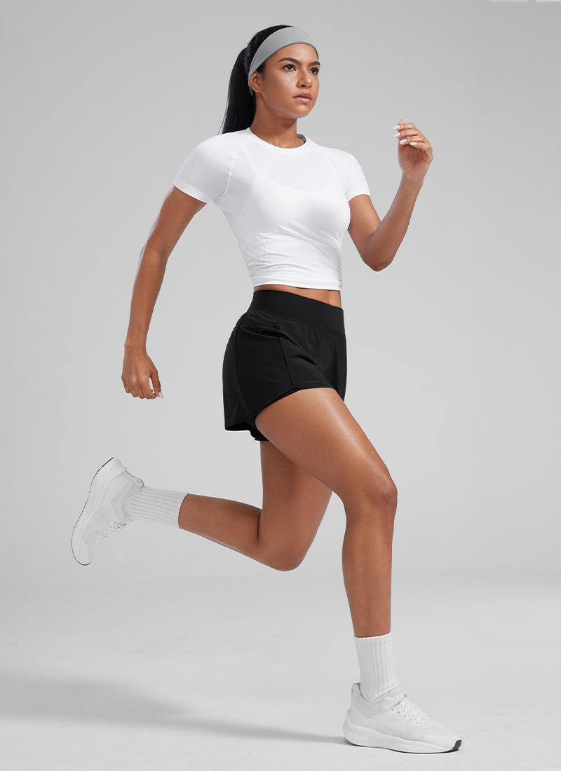 Feathery-Fit Soft 2 in 1 Zip Pocket Short  3