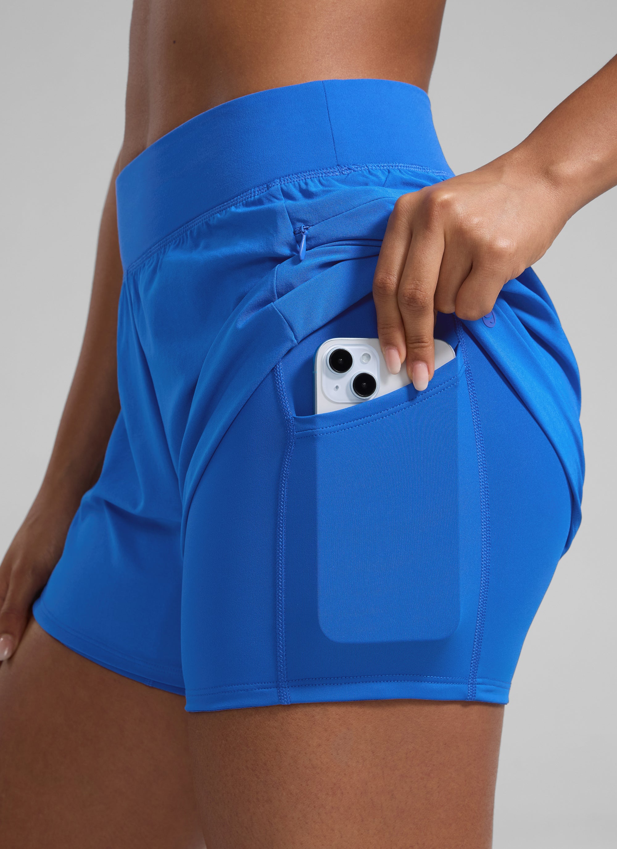 Feathery-Fit Soft 2 in 1 Zip Pocket Short  3