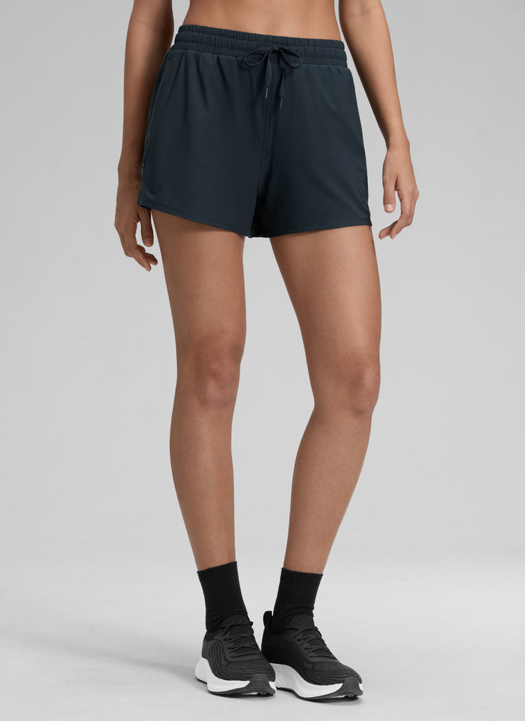 CRZ YOGA Women's Casual Regular Fit High Rise Tennis Short True Navy
