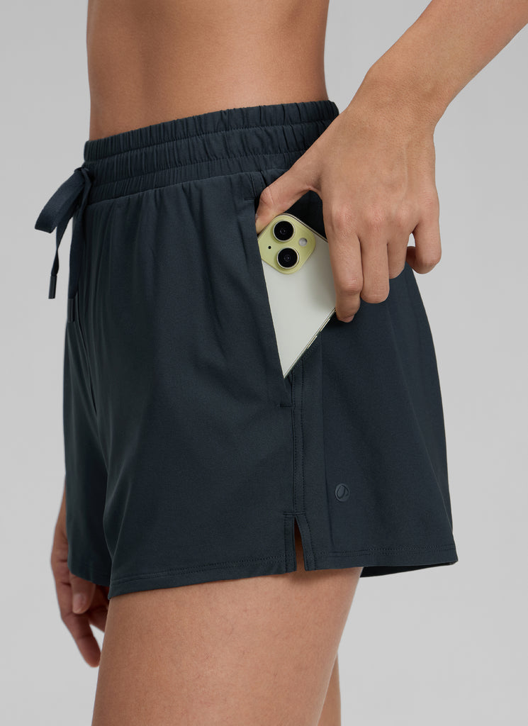 CRZ YOGA Women's Casual Regular Fit High Rise Tennis Short True Navy