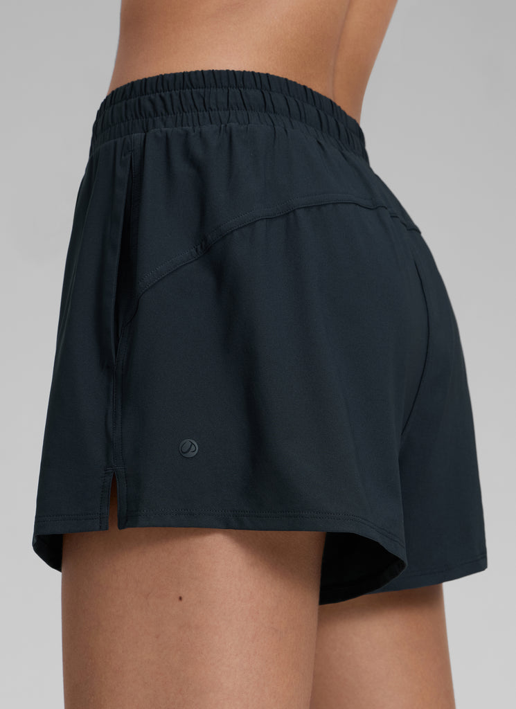 CRZ YOGA Women's Casual Regular Fit High Rise Tennis Short True Navy