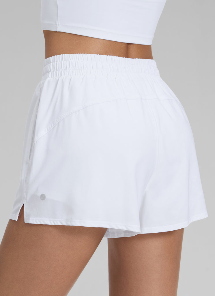 CRZ YOGA Women's Casual Regular Fit High Rise Tennis Short White
