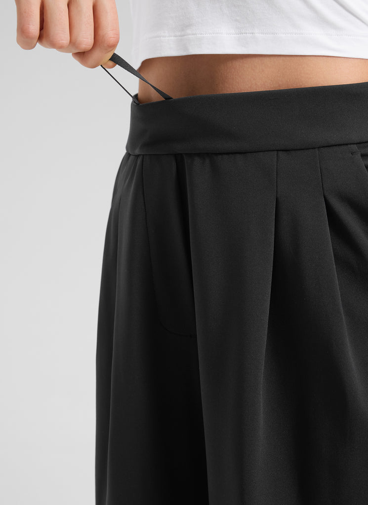 CRZ YOGA Women's Business High Rise Drawstring Pocket Wide Leg Pant Black