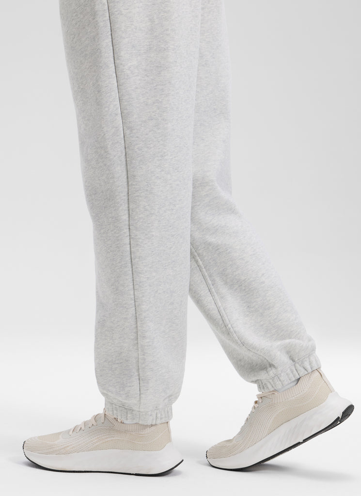 CRZ YOGA Women's Fleece Lined High Rise Drastring Pocket Sweatpants Dove Grey Heather