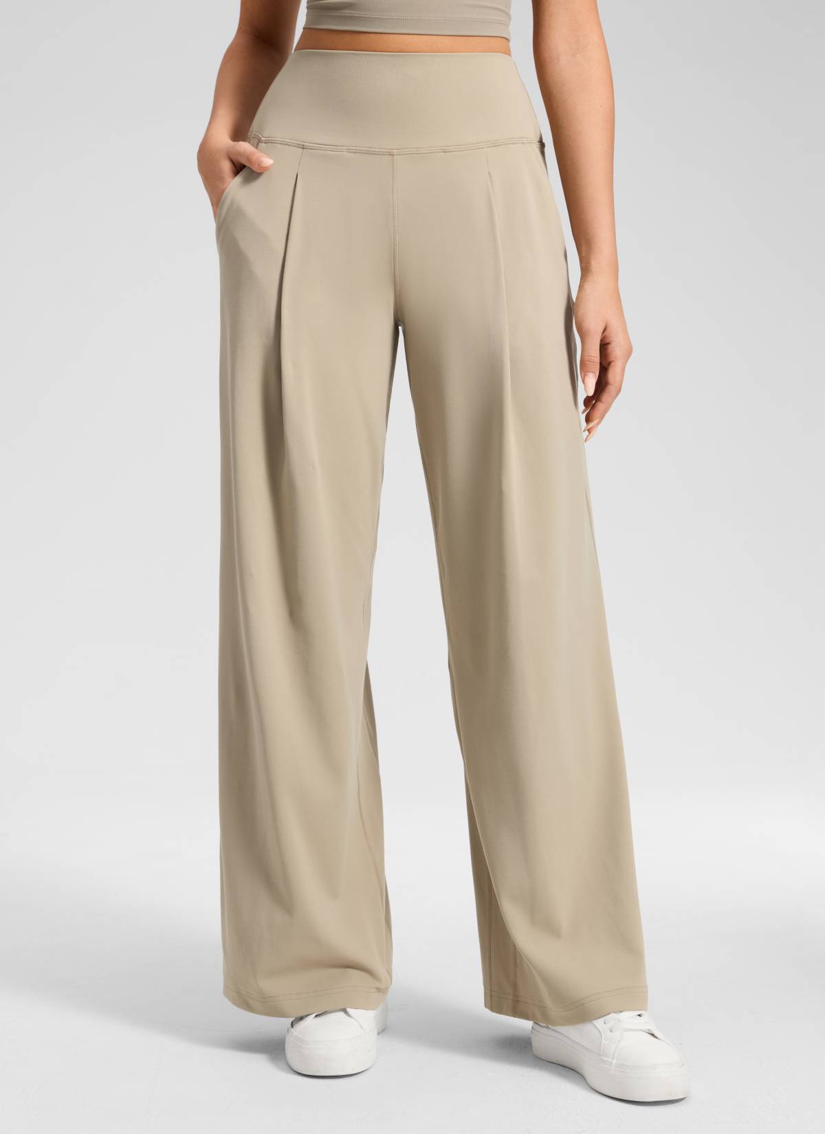 CRZ YOGA Women's Butterluxe Casual High Rise Pocket Wide Leg Pant 30