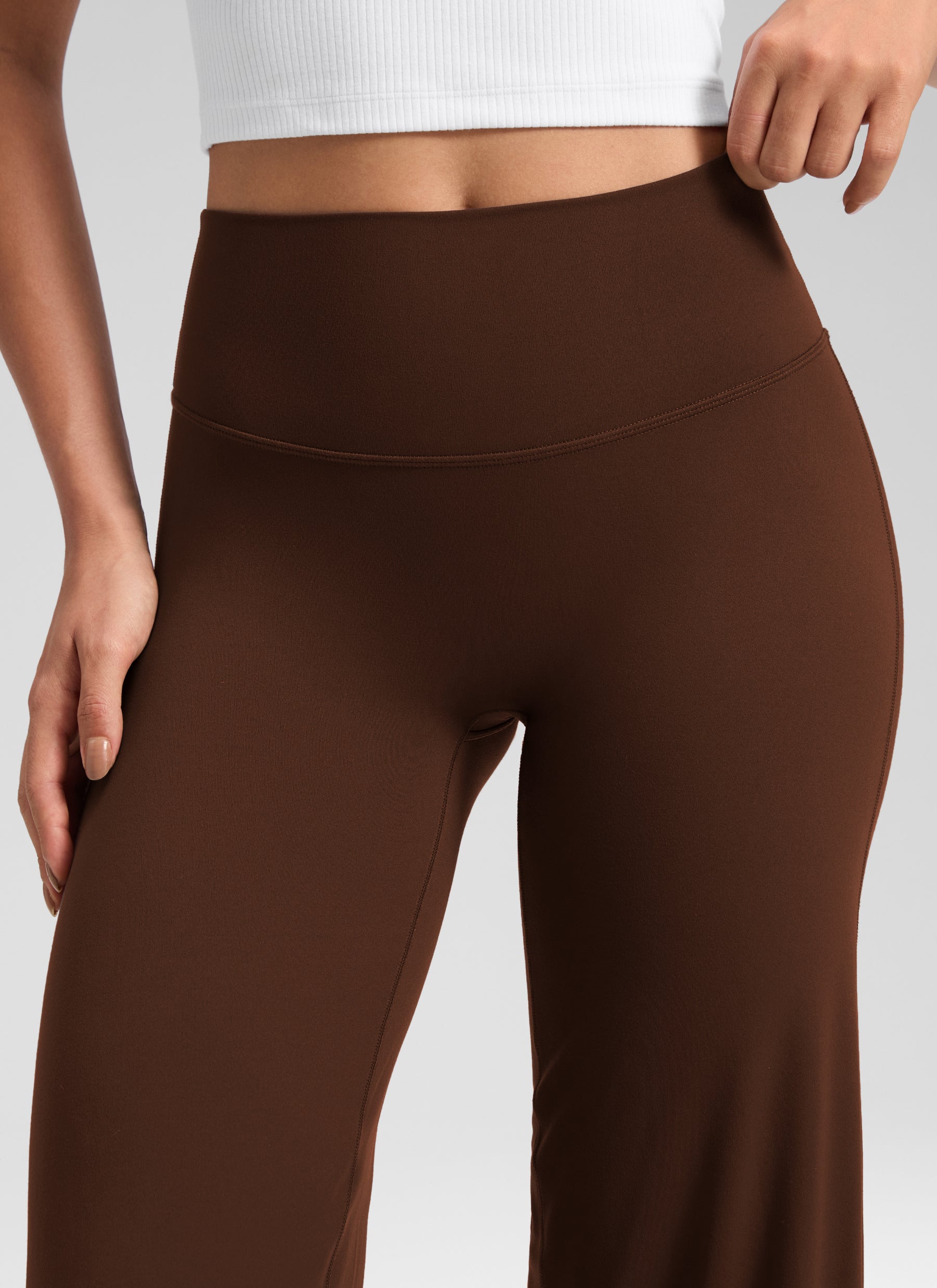 CRZ YOGA Women's Softretch Workout No Front Seam Wide Leg Pant 28