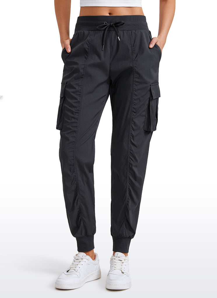 CRZ YOGA Women's Lightweight Running Classic Fit Ruched Joggers 28.5'' Black