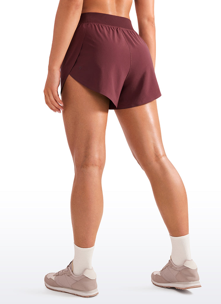 CRZ YOGA Women's Running High Waisted Mesh Lined Shorts Workout Shorts Magenta Purple