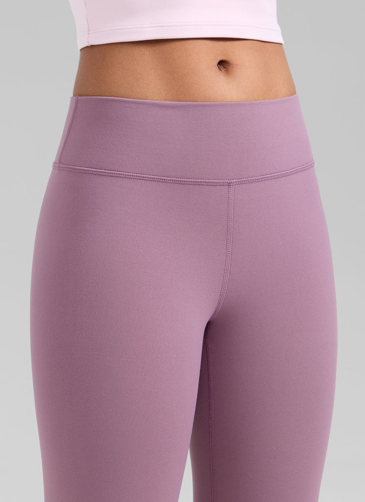 CRZ YOGA Girl's Matte Thermal Fleece Lined Casual High Rise Legging Lava Brown