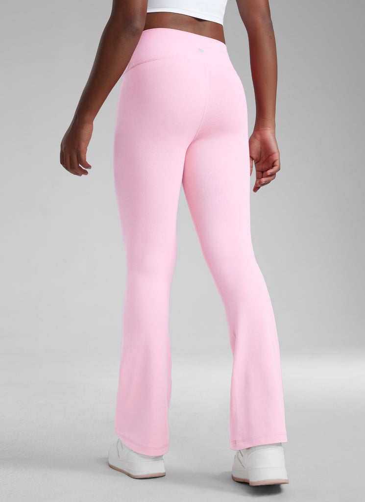 CRZ YOGA Girl's Active Sports Yoga Lounge Butterluxe Flare Leggings Pink Peony