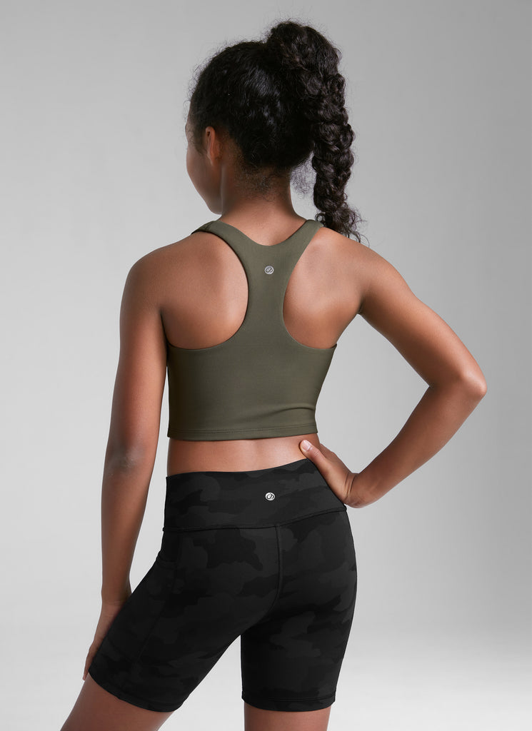 CRZ YOGA girl's Active Sports Butterluxe Racerback Tank Top Neon Orange