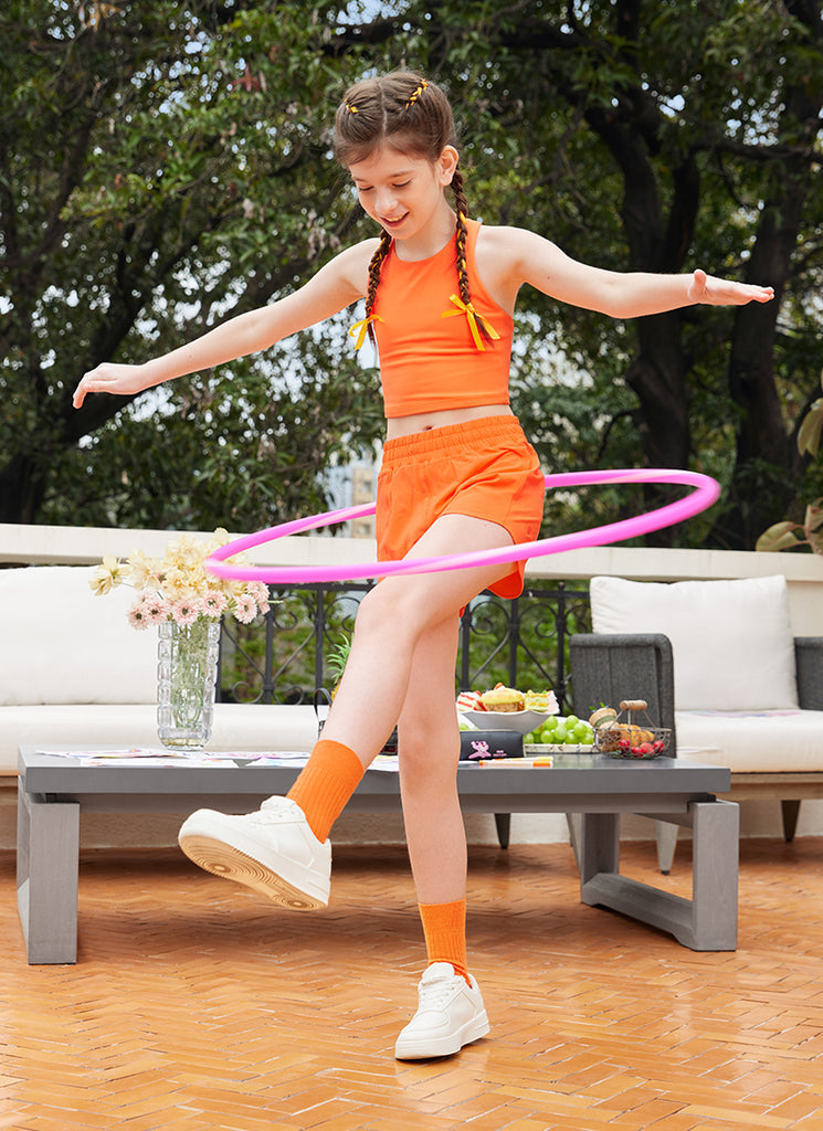 CRZ YOGA girl's Active Sports Butterluxe Racerback Tank Top Hibiscus Purple