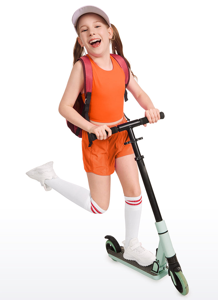 CRZ YOGA girl's Active Sports Butterluxe Racerback Tank Top Hibiscus Purple