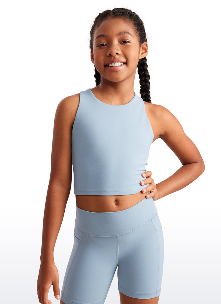 CRZ YOGA girl's Active Sports Butterluxe Racerback Tank Top Hibiscus Purple