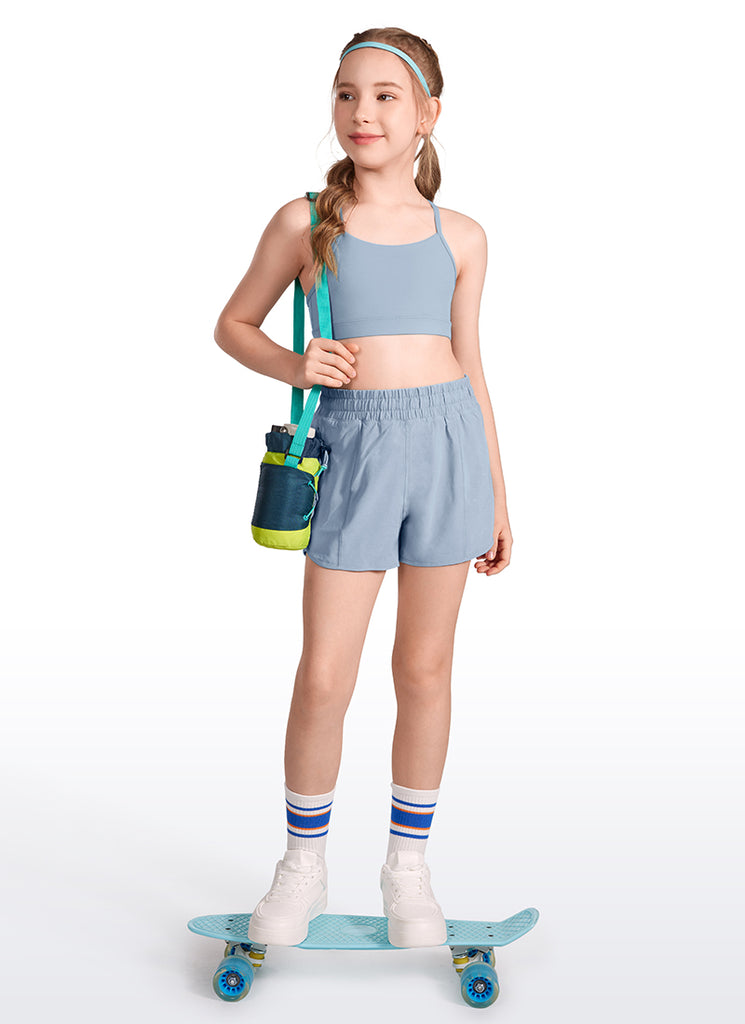 CRZ YOGA Girl's Active Sports Y-Back Bra Butterluxe Teens Tops Neon Orange