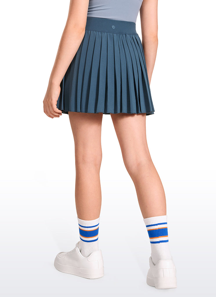 CRZ YOGA Girl's Tennis Sports Pleated Skirts Feathery-Fit Teens Skirts White