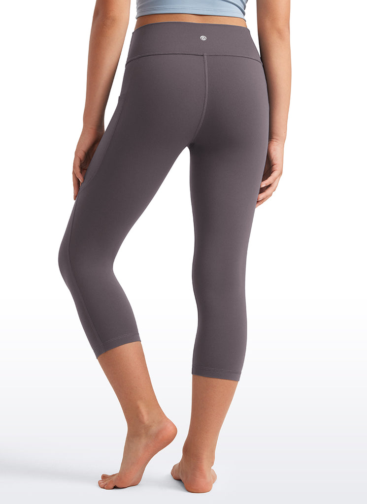 CRZ YOGA Girls Butterluxe Athletic Capri Leggings with Pockets Tornado