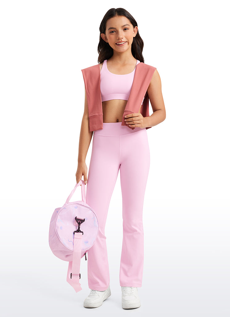 CRZ YOGA Girl's Active Sports Yoga Lounge Butterluxe Flare Leggings Pink Peony