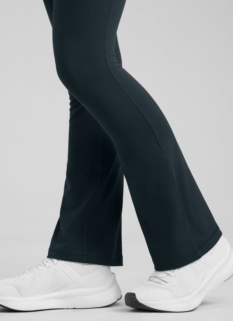 CRZ YOGA Girls' Casual Flare Leggings with Pockets Bootcut Pants True Navy