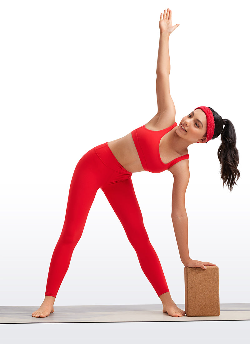 CRZ YOGA girl's Active Sports Butterluxe Teens Scoop Neck UBack Deep Red