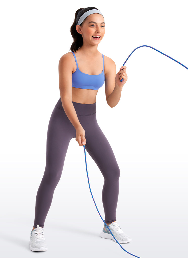 CRZ YOGA Girls Butterluxe Adjustable Spaghetti Strap Scoop Neck Bra Lip Gloss Pink