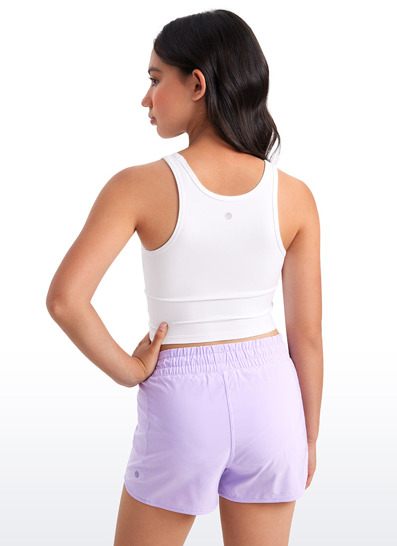 CRZ YOGA girl's Active Butterluxe Tight Fit Tank Tops Racerback White