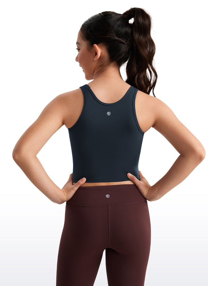 CRZ YOGA girl's Active Butterluxe Tight Fit Tank Tops Racerback True Navy