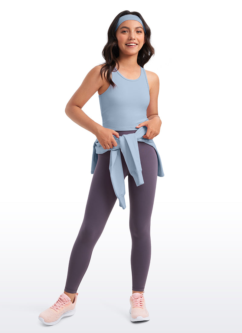 CRZ YOGA girl's Active Butterluxe Tight Fit Tank Tops Racerback Cambric Blue